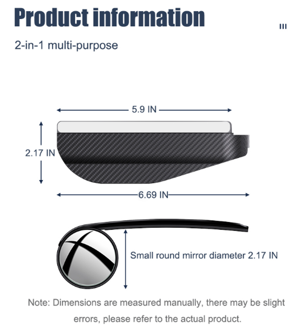 🔥Hot Selling🔥 Universal Rearview Mirror Eyebrow with HD Blind Spot Mirror