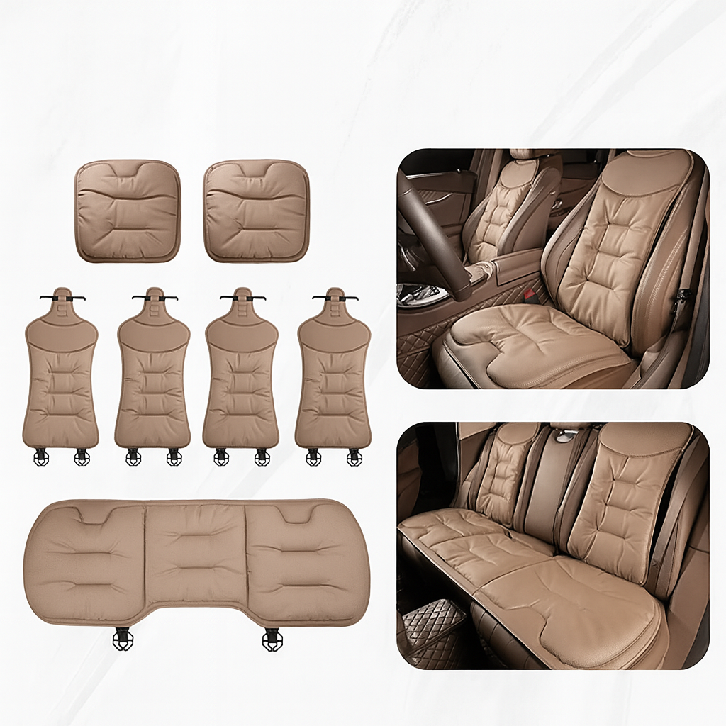 Nappa Leather Car Seat Cushion with Lumbar Support